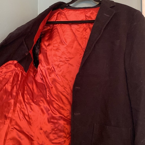 Gant Men's Black Blazer with Orange Lining - velvet - size 52 - 100% cotton - Picture 4 of 6
